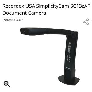 NIB Recordex SimplicityCam SC13zAF Document Camera - Black
